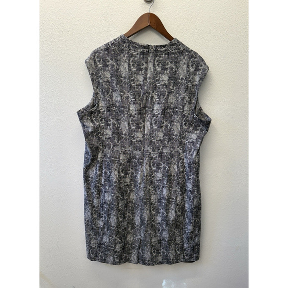 MM Lafleur Midi Sheath Dress Womens Size 3X Black White Print Office Career - Picture 2 of 7